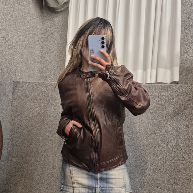 DOLCHE&GABBANA BROWN LEATHER JACKET 