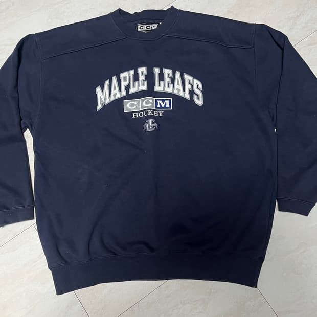 90s NHL CCM 토론토 하키팀 오버사이즈 스웻 기모 맨투맨 크루넥 