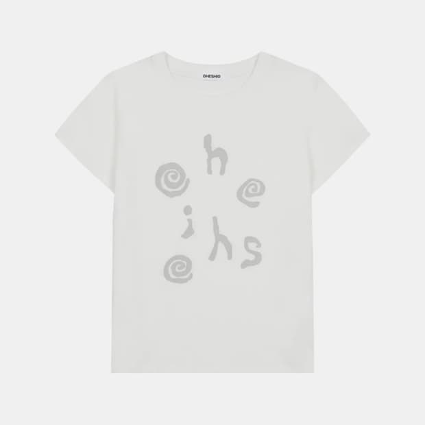 오헤시오 LOGO SLIM T-SHIRT, WHITE