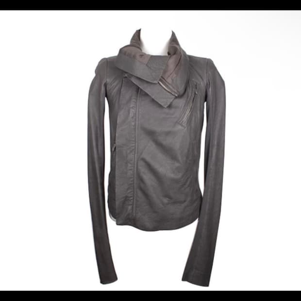 Rick Owens lambskin high-neck jacket