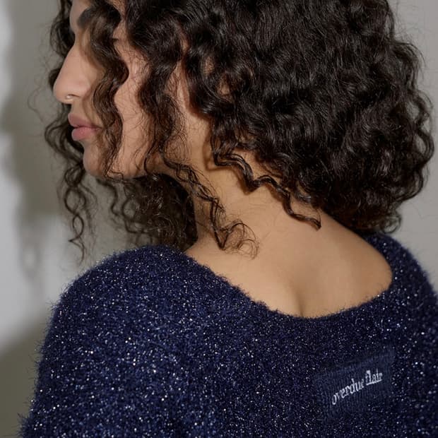 오버듀플레어 글리터 가디건 네이비