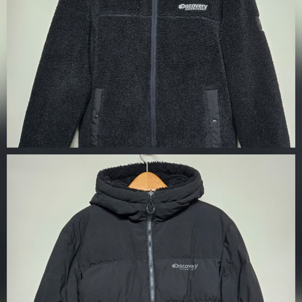 디스커버리 리버시블 후드 패딩 플리스 100