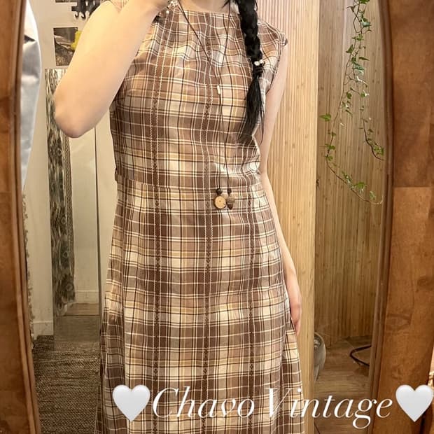 일본빈티지 차보 원피스