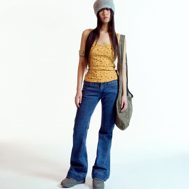 VINTAGE BOOTCUT DENIM PANTS BLUE