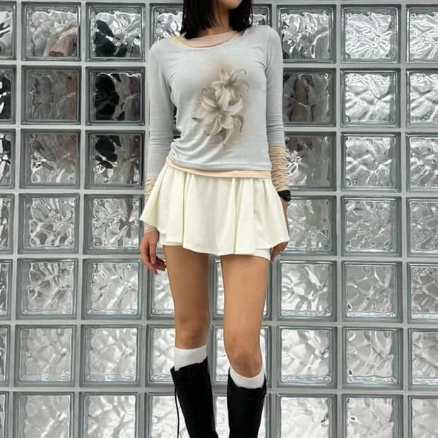 스컬프터 Triple Layered L/S Tee (Pale Blue)