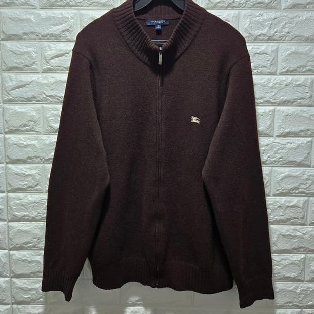 버버리 런던 풀집업 램스울 니트 자켓 95