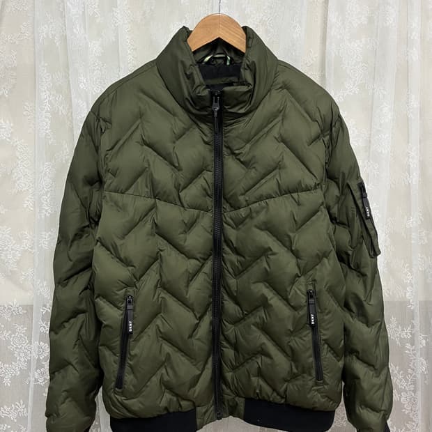 XL) DKNY 남성 퀼팅 패딩 점퍼 카키
