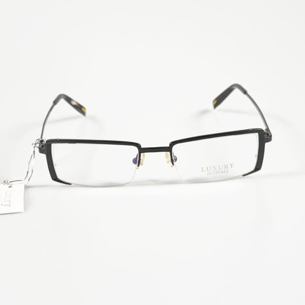 LUXURY OCCHIALI 블랙메탈 반무테 스퀘어 빈티지 안경