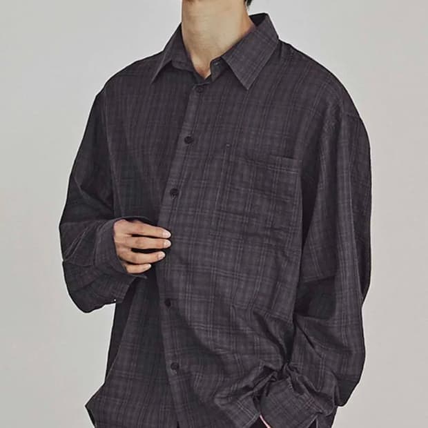 카네이테이 퍼플 체크셔츠