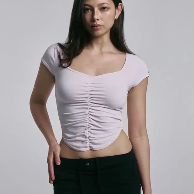 (옷장 정리) 플리즈노팔로우 달린탑 베이비핑크