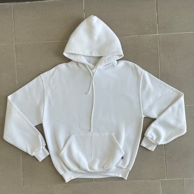 90s 빈티지 러셀 후드 화이트 M
