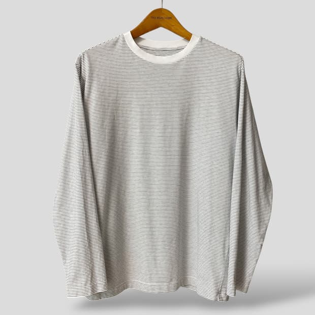 (L)muji 무인양품 스트라이프 크루넥 긴팔티셔츠