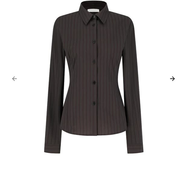 아모멘토 스트라이프 셔츠 브라운