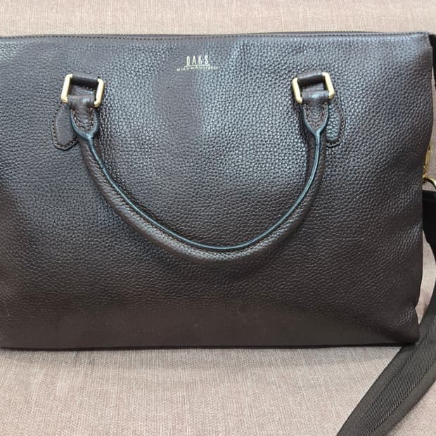 닥스 브라운 가죽 토트백 겸 숄더백