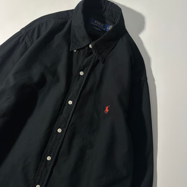 Polo 폴로 QR현행탭 코튼 셔츠 블랙 M