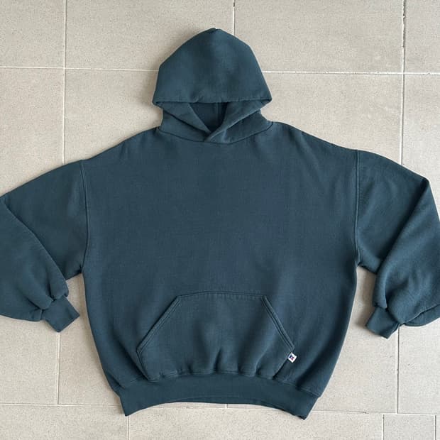 90s 빈티지 러셀 후드 그린 XL USA