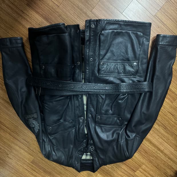 벨스타프 퓨어 모터사이클 벨티드 레더 자켓 L