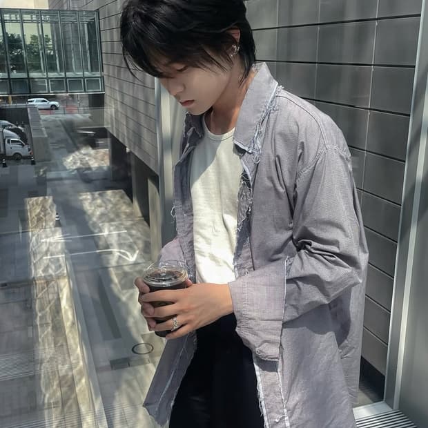 에드워드커밍 컷아웃 체크 셔츠