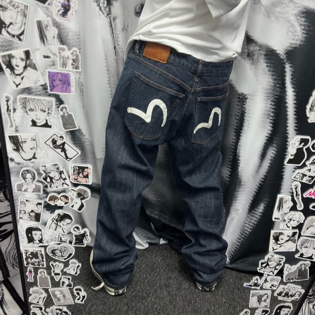 EVISU 에비수 시그니처 로고 새깅팬츠