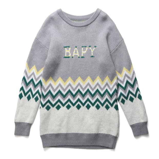 베이프 A BATHING APE Bapy Logo Knit Sweater