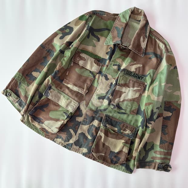 오리지널 우드랜드 카모 BDU 밀리터리 자켓