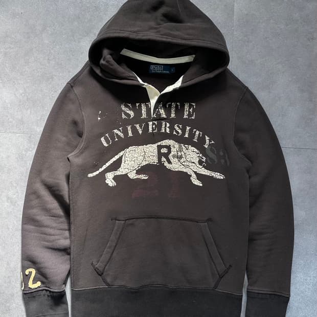 폴로 유니버시티 프린트 크랙 후디 (va.78)