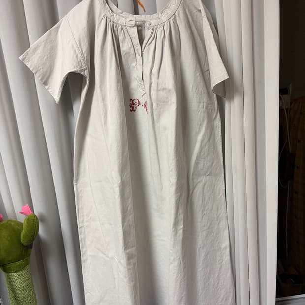 유럽 오리지널 빈티지 프렌치 린넨 쉬미즈