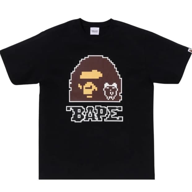 베이프 x 다마고치 콜라보 반팔 티셔츠 블랙 M