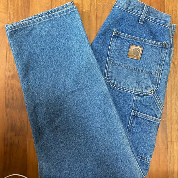 칼하트 Og B73 더블니 데님 카펜터 팬츠 36x32