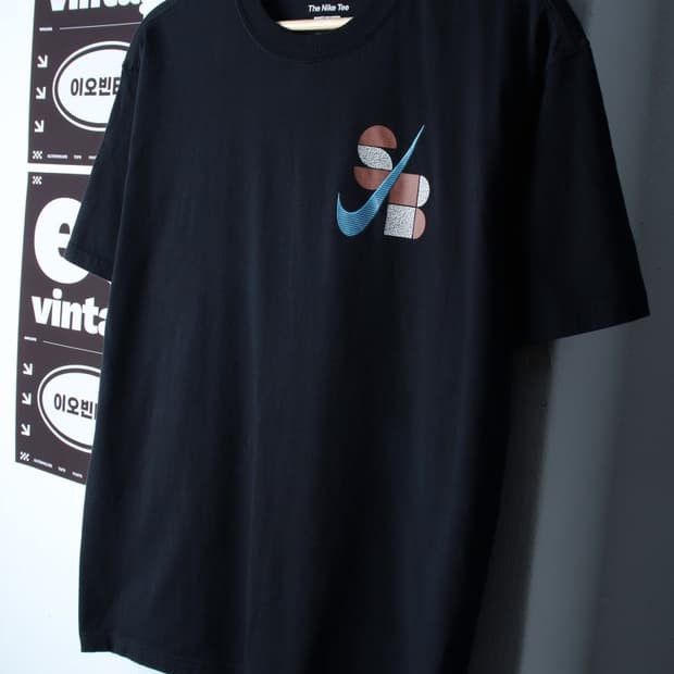 (L-XL) 나이키 반팔 티셔츠 SB스케이트보드 블랙 스트릿-H32435