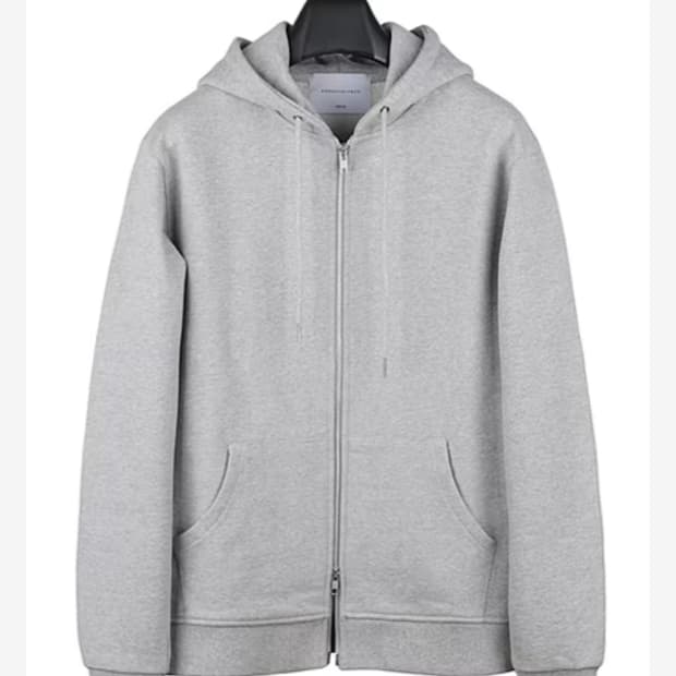 퍼스널팩 프리미엄 솔리드 후드집업 투웨이 그레이 회색 2way