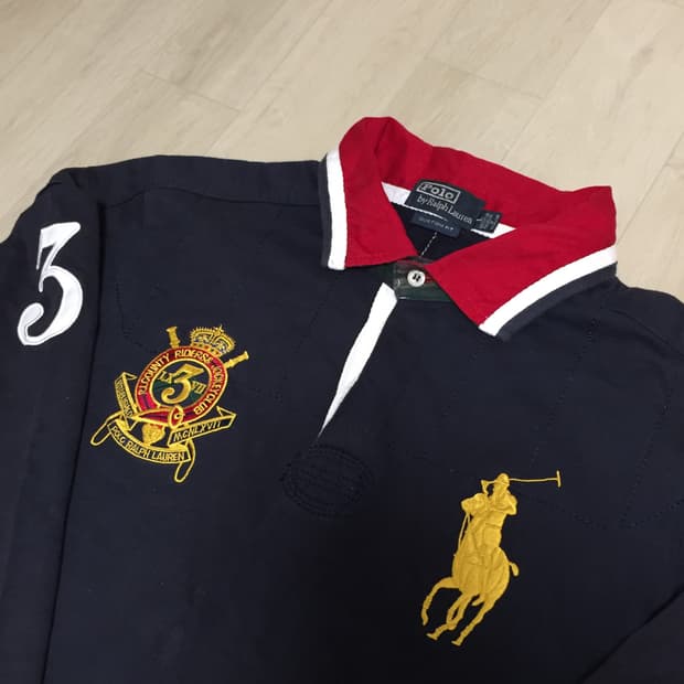 폴로 랄프로렌 빅포니 네이비 금장 럭비티 L