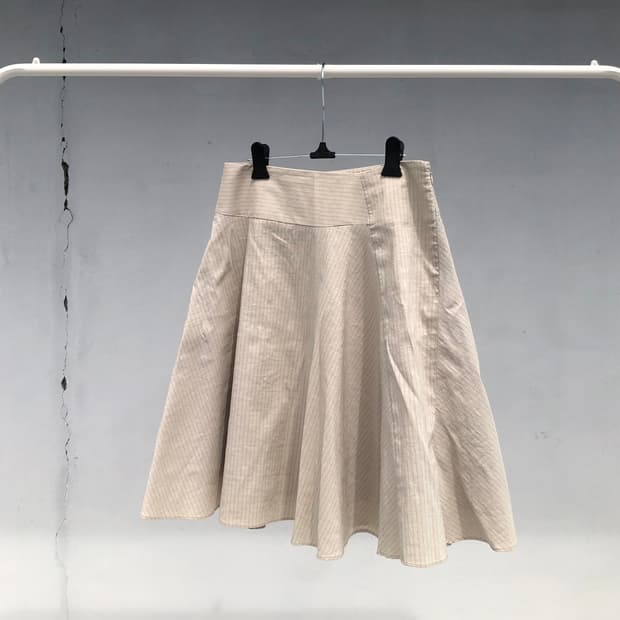 Hiroko Bis stripe flare skirt