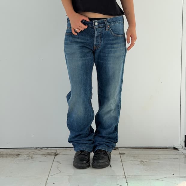 리바이스 522 일본판 빈티지 워싱 스트레이트 데님 팬츠