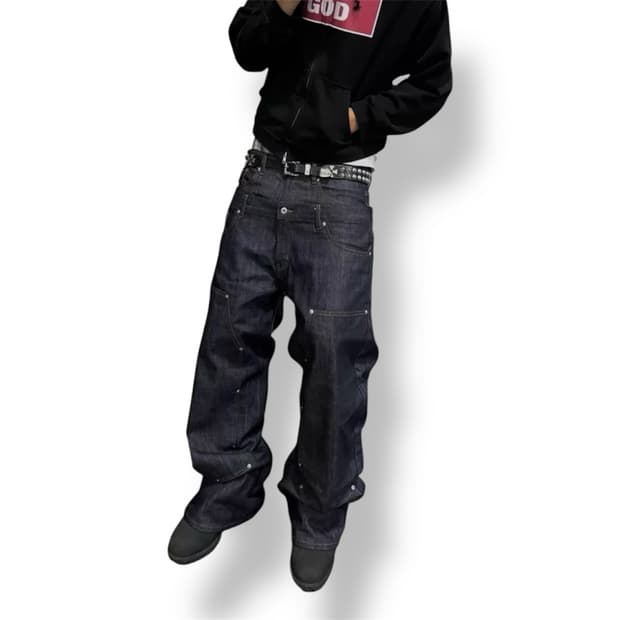 데님 레이어드 카펜더 팬츠