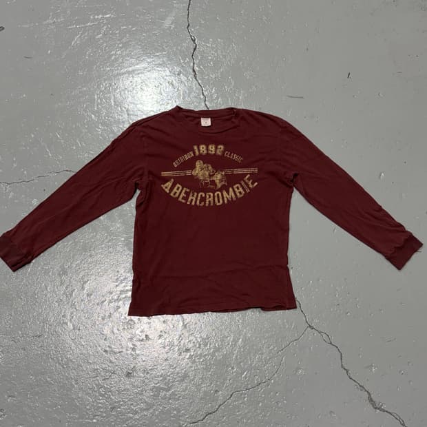 아베크롬비(Abercrombie) 싱글 스티치 버건디 롱슬리브