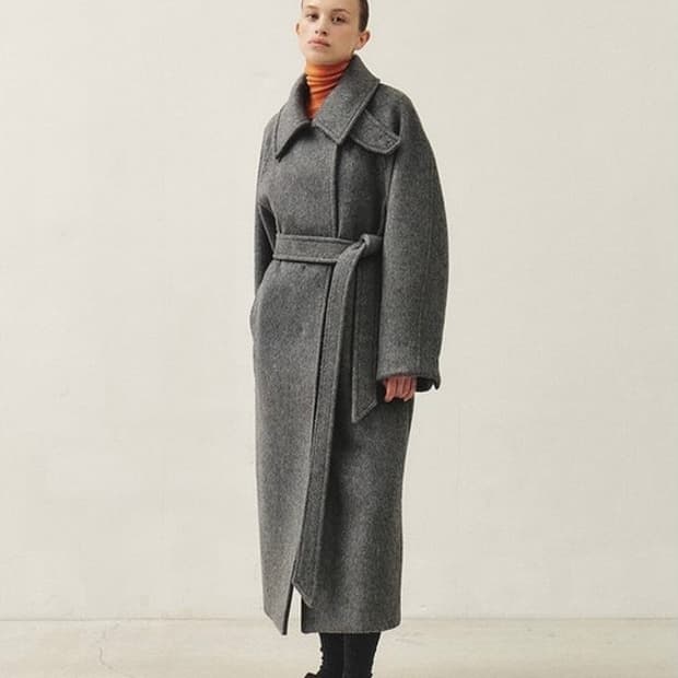 *판매중단예정* 모한 카멜소재 더블 코트 그레이