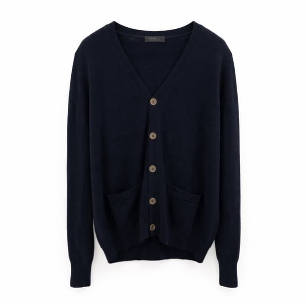 PRADA 블랙 캐시미어100 가디건 50