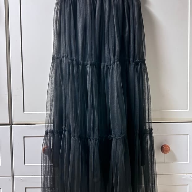 플리츠 롱 샤 스커트