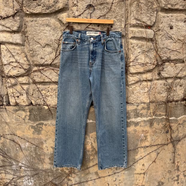 00s 리바이스 빈티지 569 루즈 스트레이트핏 워싱 데님 팬츠