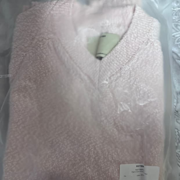 포터리 슬럽 브이넥 니트 라이트핑크 2 새상품