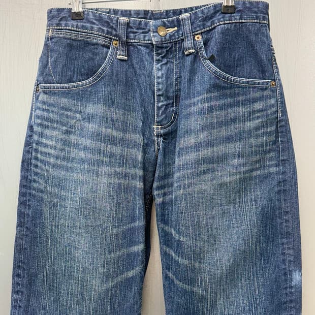 Wrangler 랭글러 블루 데님 워싱 하프 팬츠