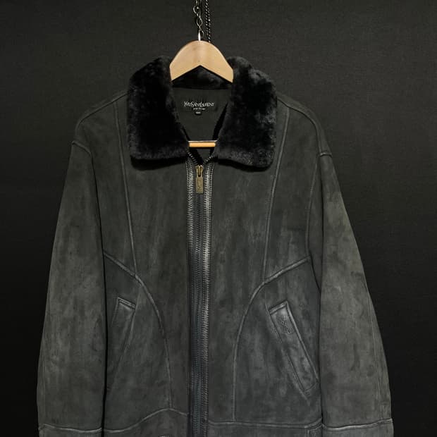 입생로랑 먕가죽 무스탕 시어링 자켓