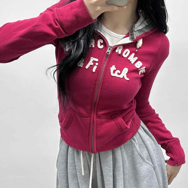 아베크롬비 y2k 여리핏 러블리힙 걸즈 후드집업 희귀져지(XS)