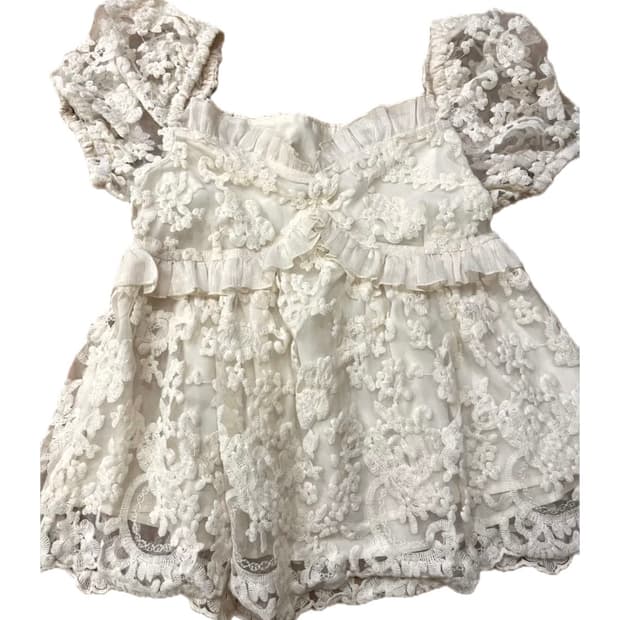 빈티지 레이스 퍼프 블라우스