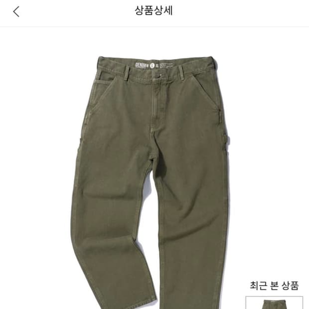 엑스트라오디너리 카펜터 피그먼트 팬츠 카키 L