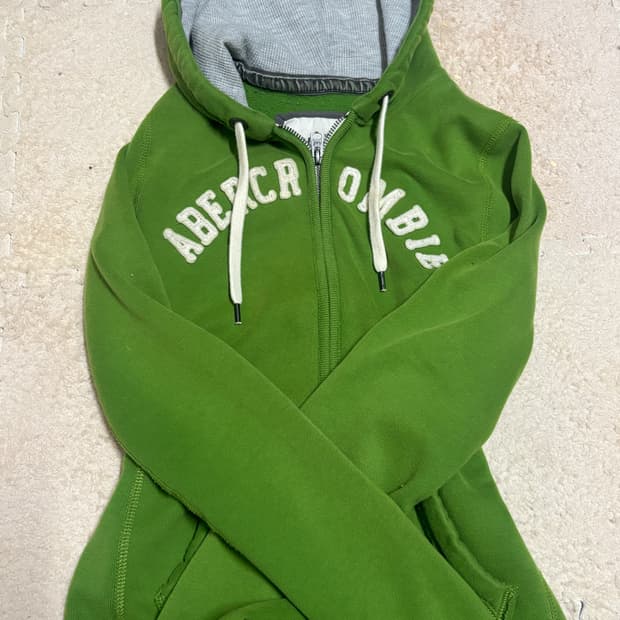 아베크롬비 슬림핏 그린 후드집업