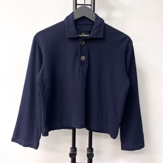 꼼데가르송 트리콧 카라 넥 울 니트