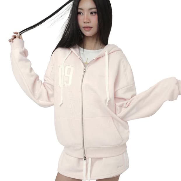 클리시어 09 후드집업 핑크
