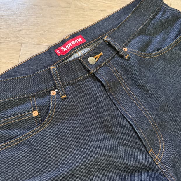 슈프림 배기 셀비지 진 리지드 인디고 - 25FW